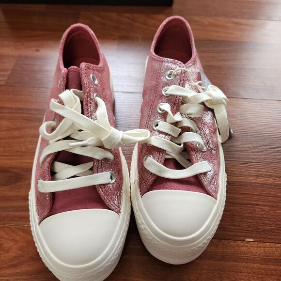 Converse Chuck Taylor All Star Lift Platform Suede Shimmer 7.5 NIB - Picture 5 of 9